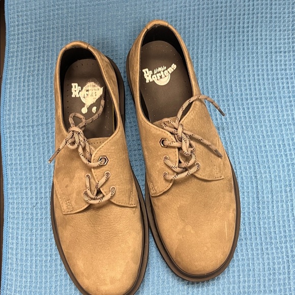 Dr Martens 1461 nickel grey milled nubuck WP men’s size 10 US gently worn - Picture 3 of 4